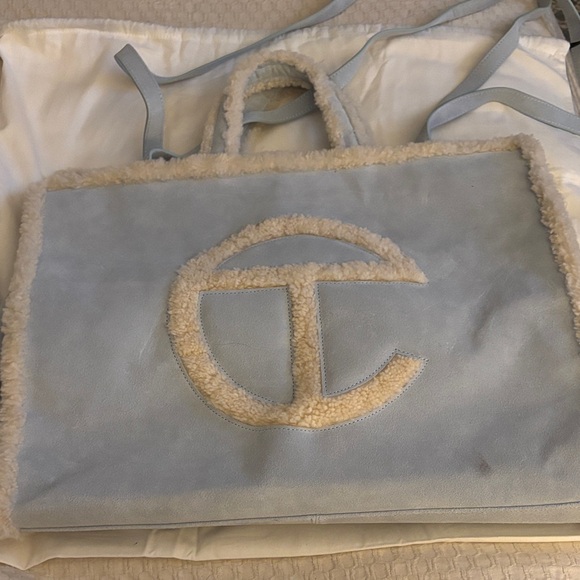 Telfar Women's Blue Shearling Tote Bag - Picture 1 of 7